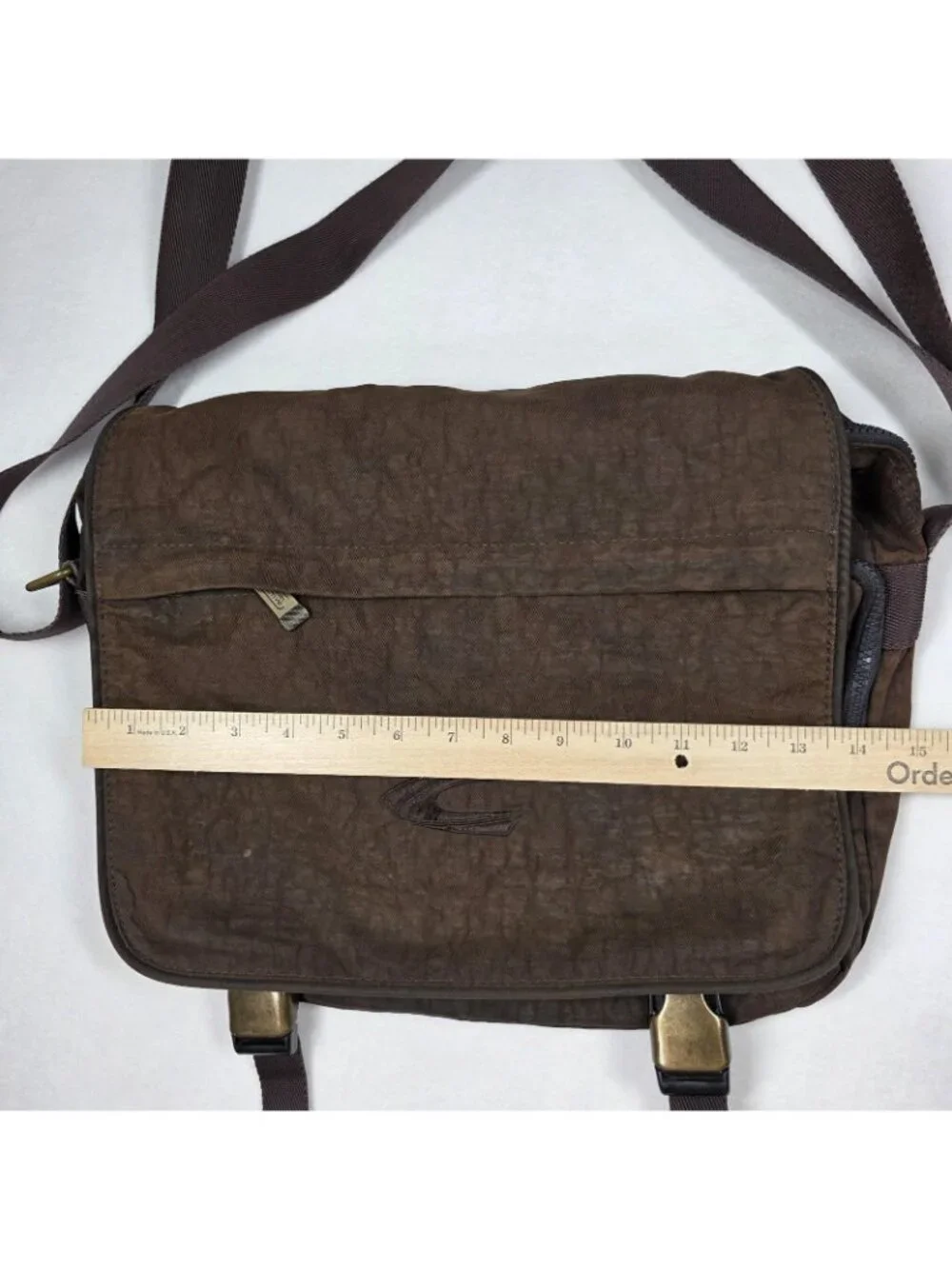 Camel Active Messenger Bag Mens Brown Nylon Crossbody Organizer Travel Commute